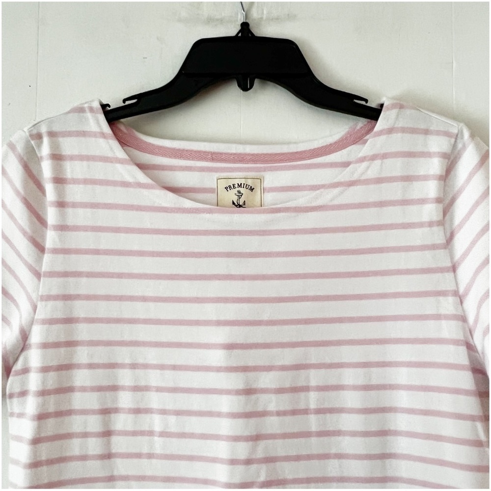 Joules Pink and White Stripe Short Sleeve T-Shirt Dress - Picture 2 of 12